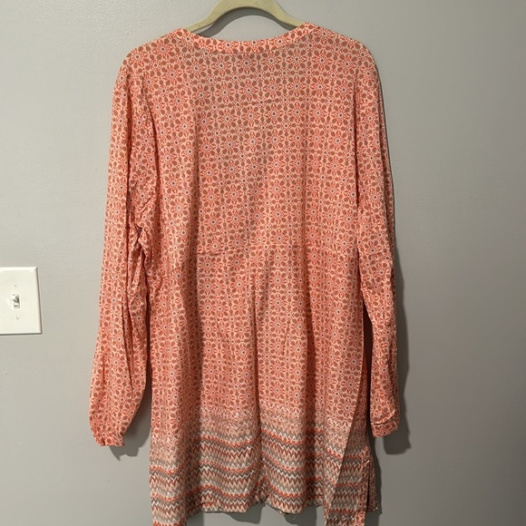 Athleta Del Sol Orange Peach Tunic Swimsuit Coverup Sz 2X - Picture 5 of 6